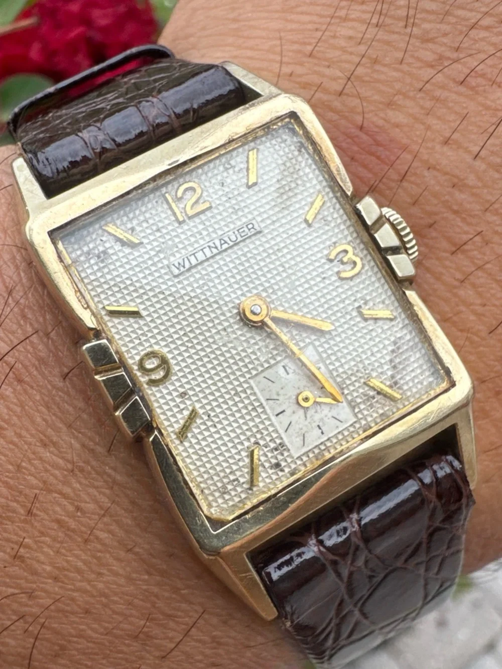 Wittnauer 1940s 10k GF rectangular Tank Manual Wind Men’s watch